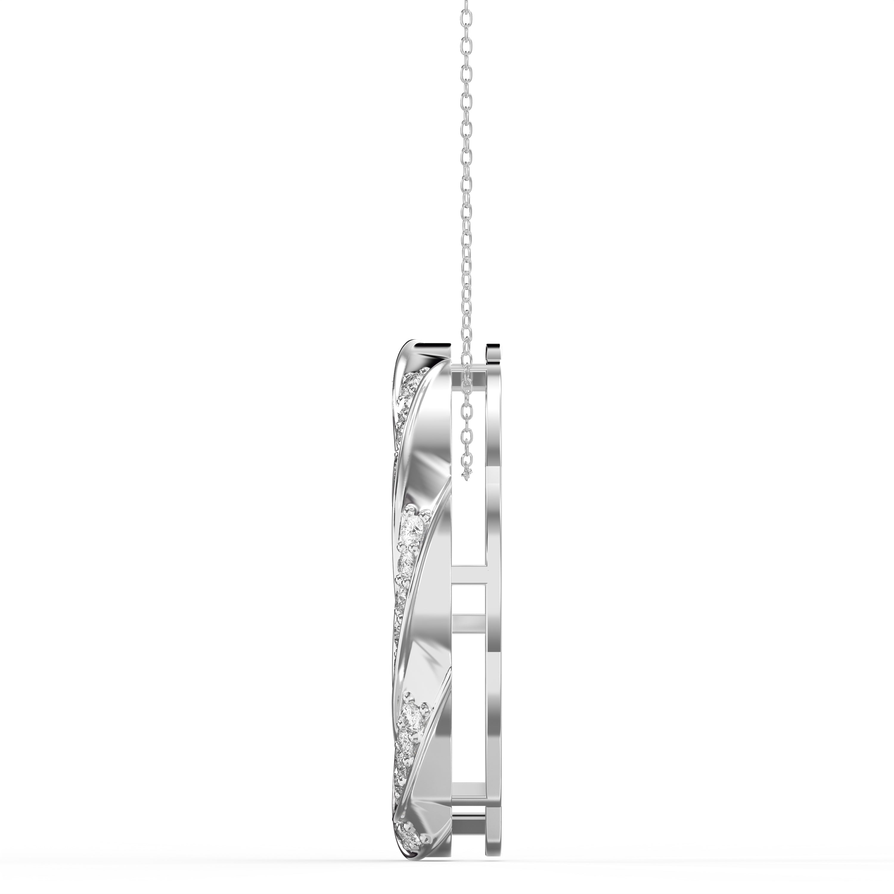 Luxury Intertwined Circle Pendant cubic zirconia with Pavé Setting