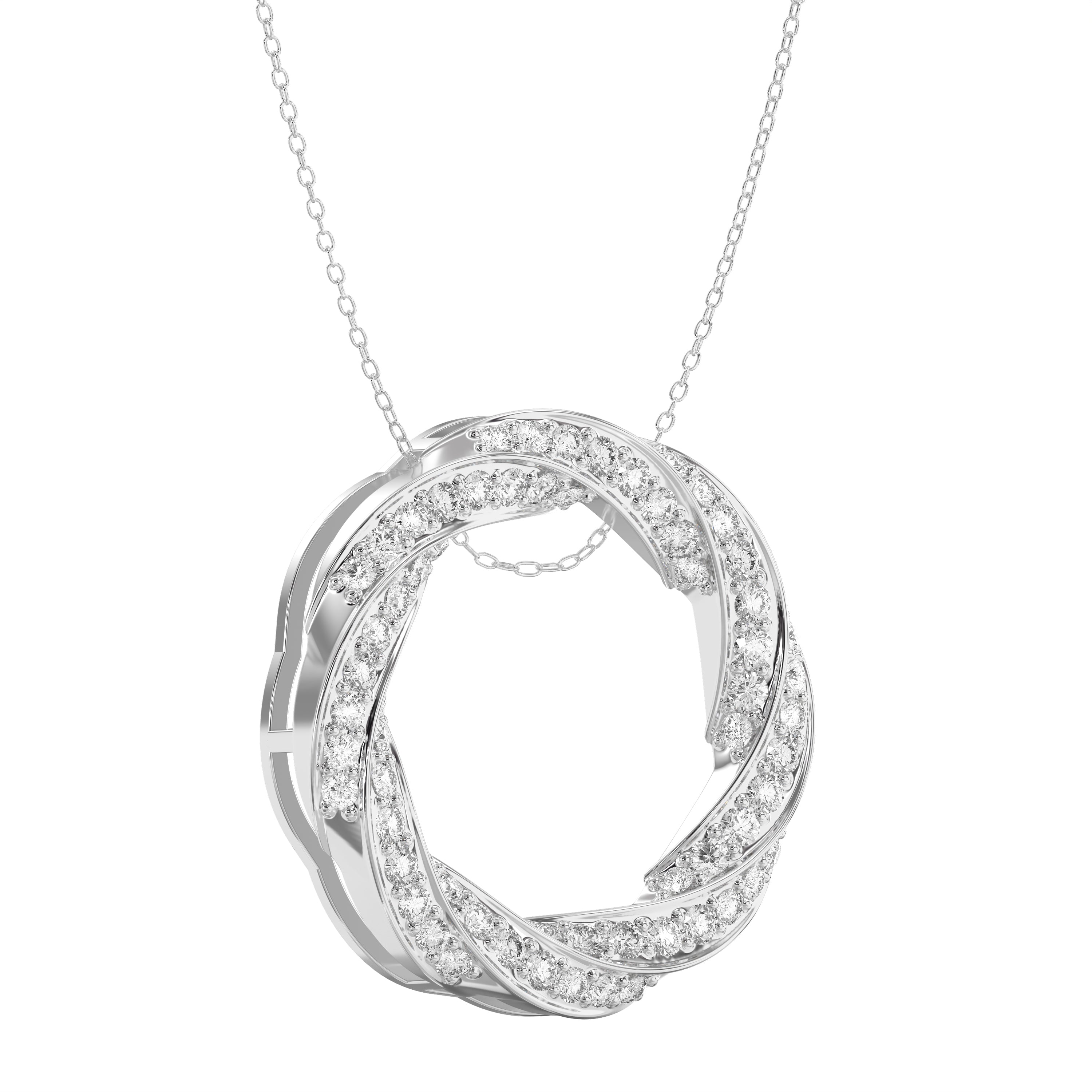 Luxury Intertwined Circle Pendant cubic zirconia with Pavé Setting