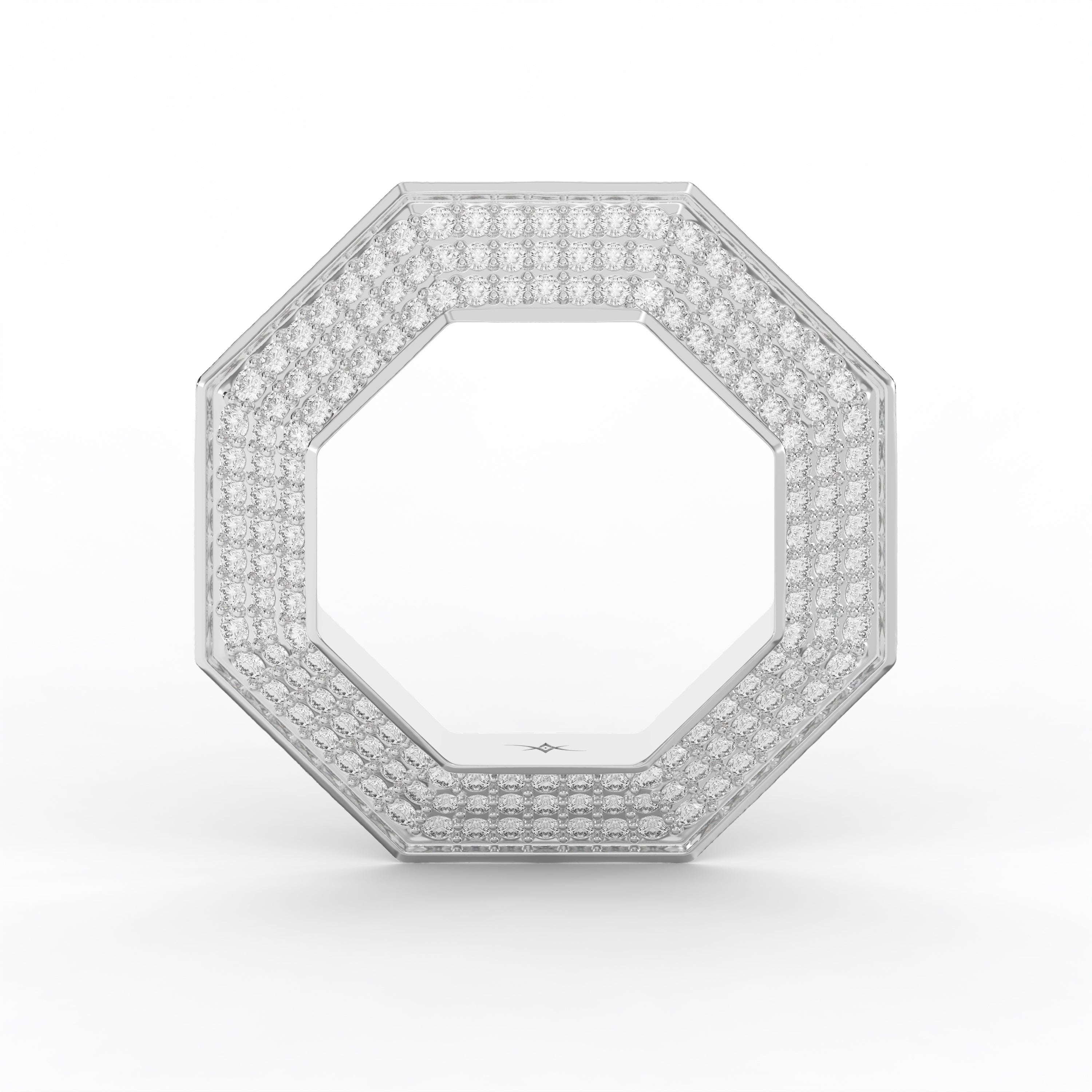 Elegant Geometric Round cubic zirconia Band – Octagon Shape Luxury Ring