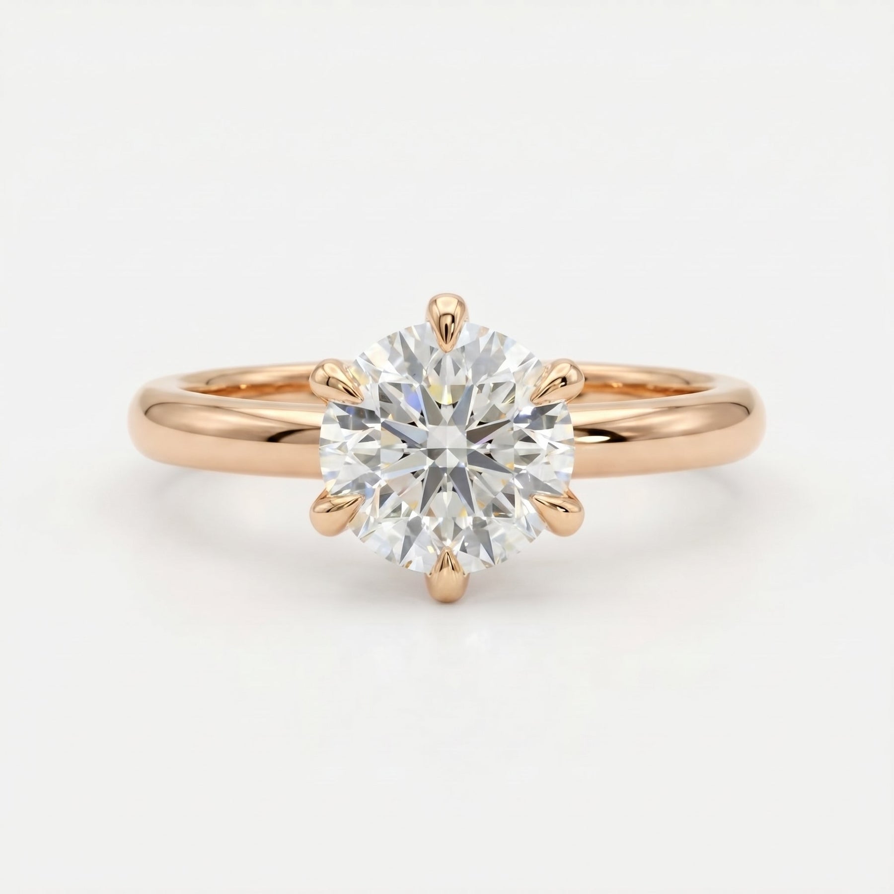 Classic Round Cut Diamond Solitaire Engagement Ring