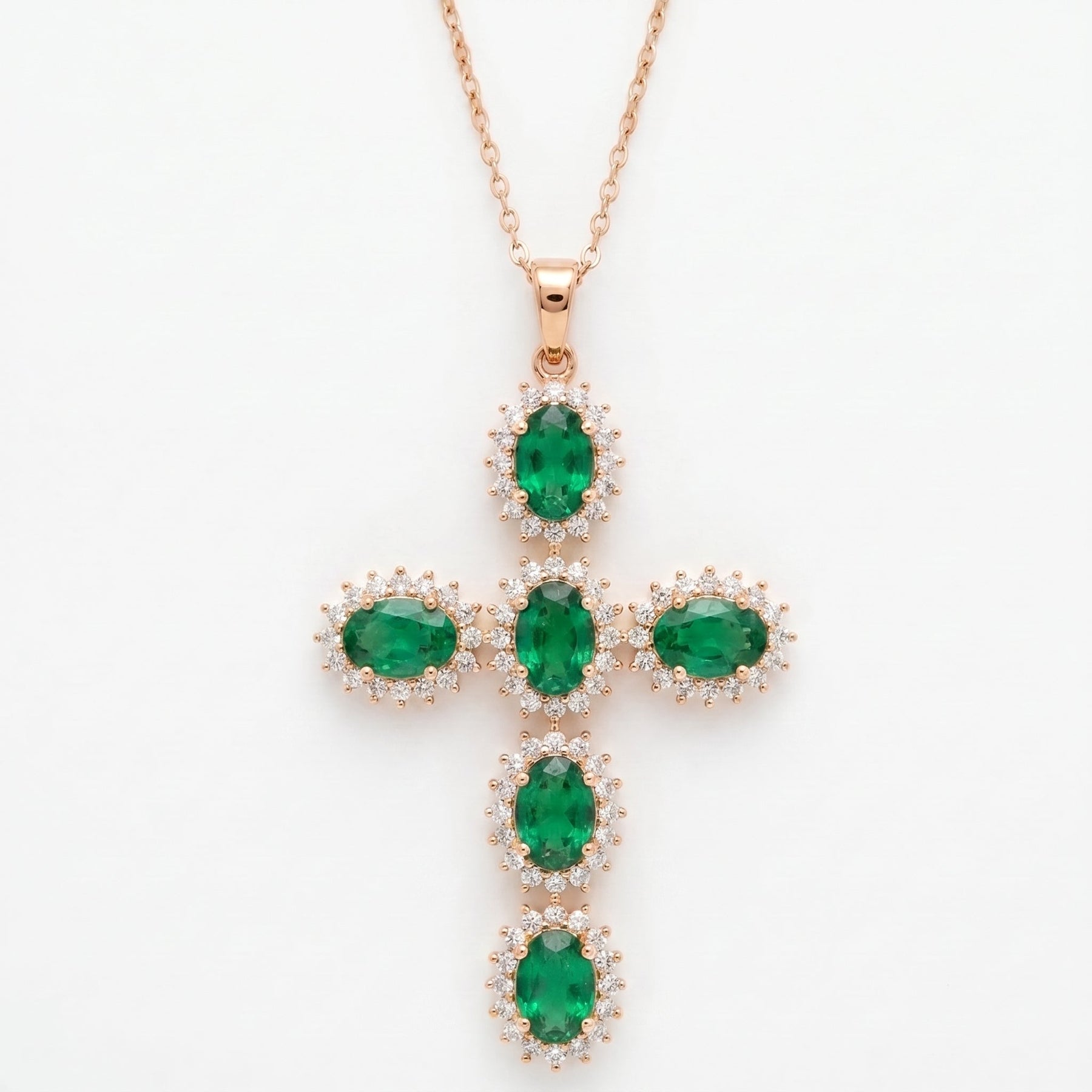 Sterling Oval-Cut Cross Pendant Necklace by Valam Design