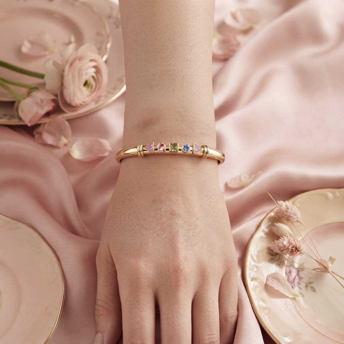 Multi-Shape Bangle Bracelet