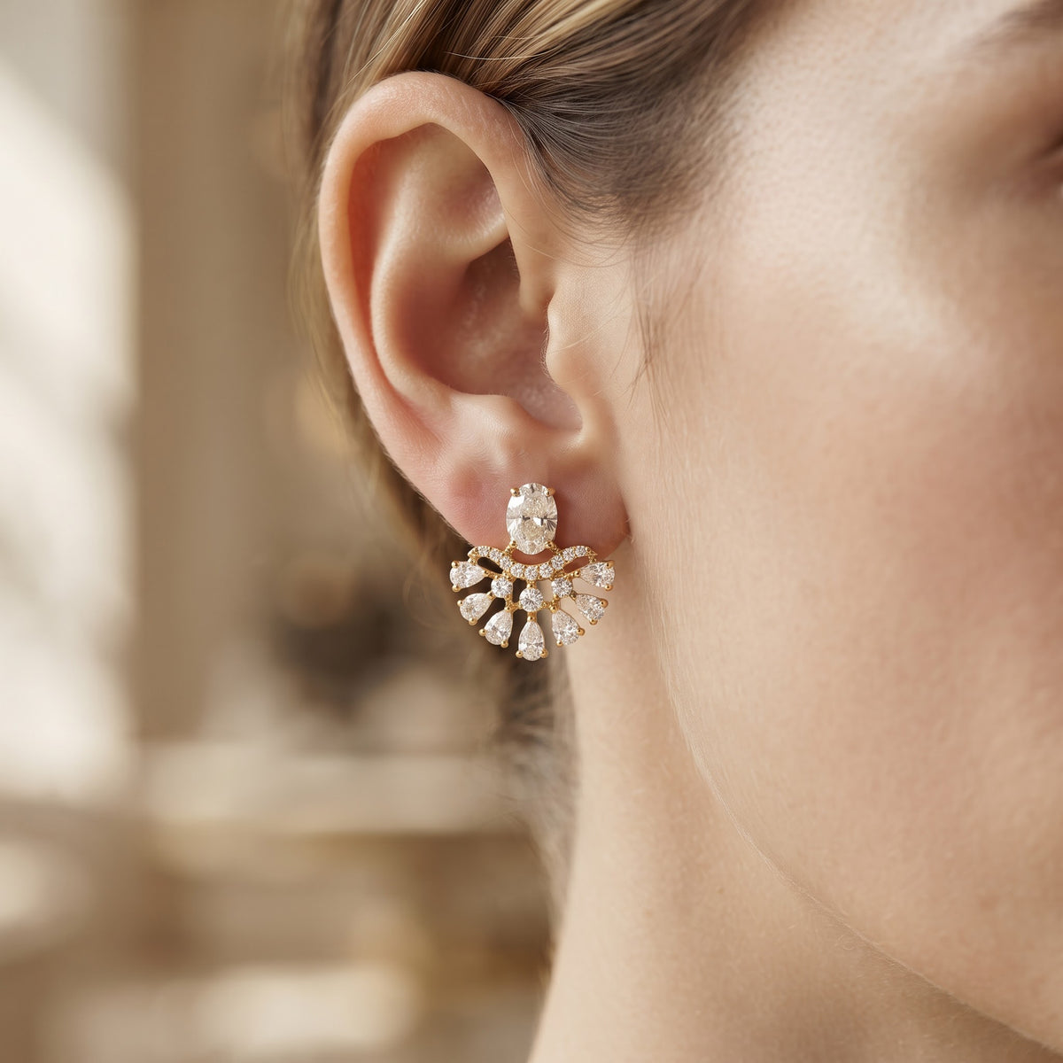 Oval & Pear Cut Drop Earrings | Chandelier Earrings |