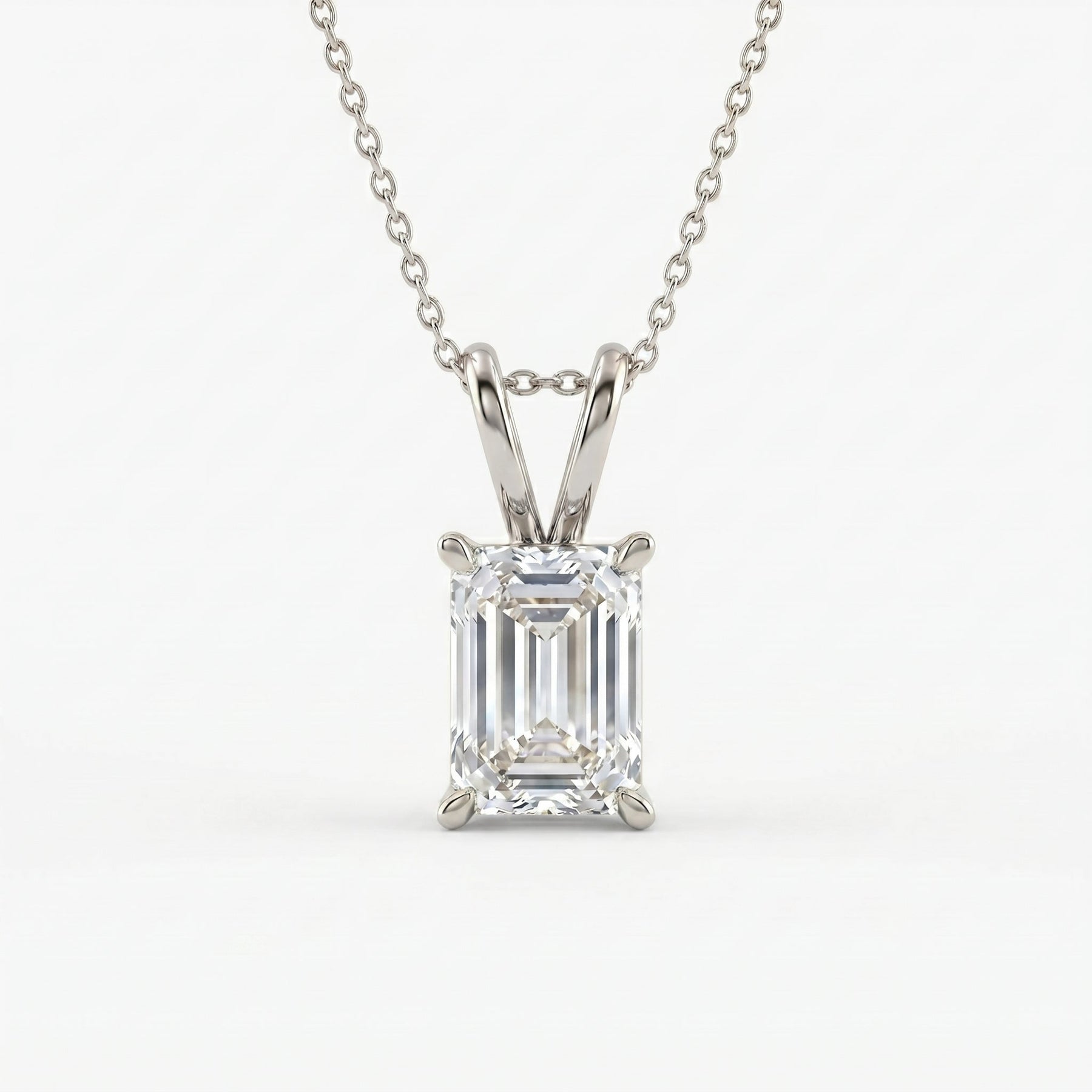 Diamond pendant on a white background