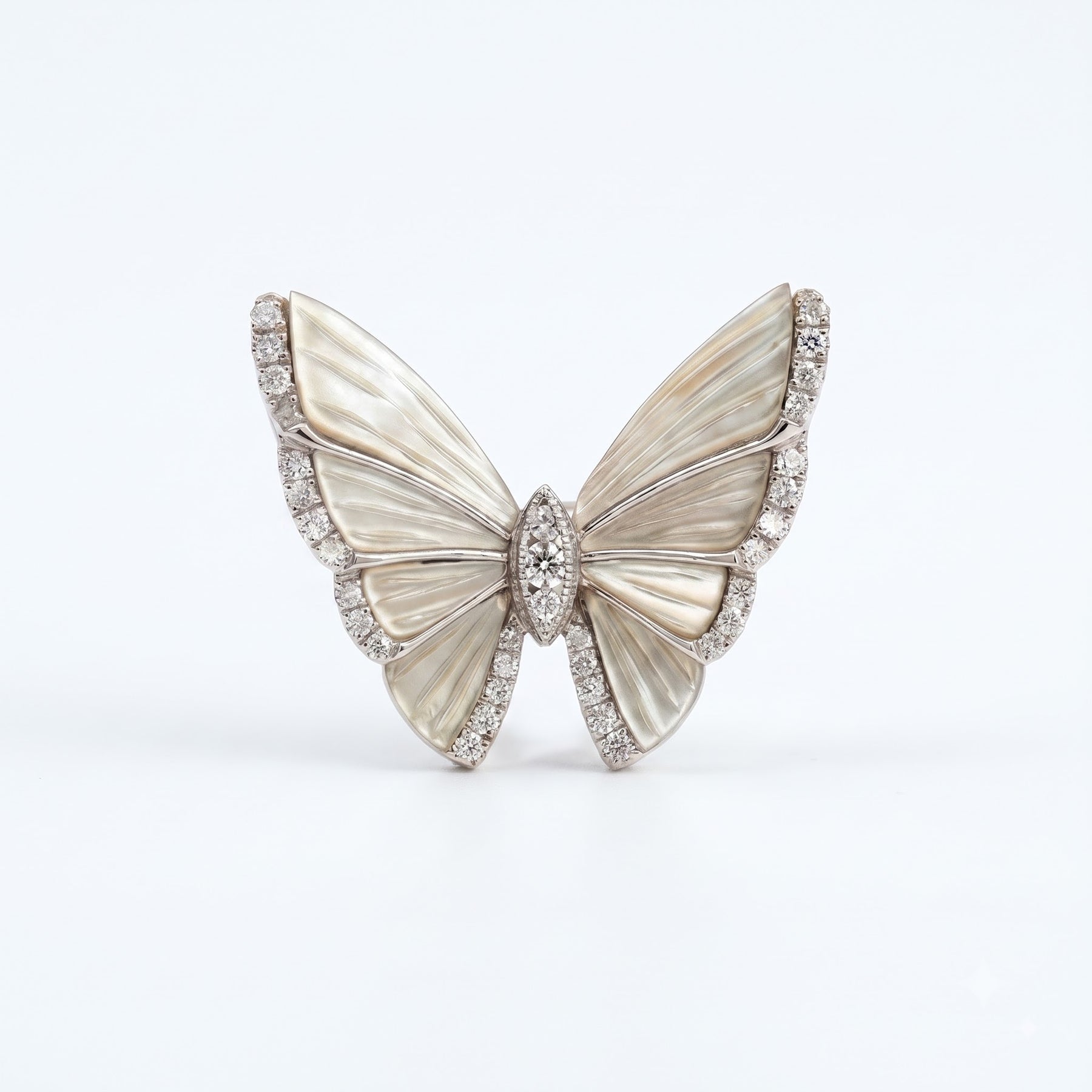 Diamond Butterfly Brooch in 18K Yellow Gold