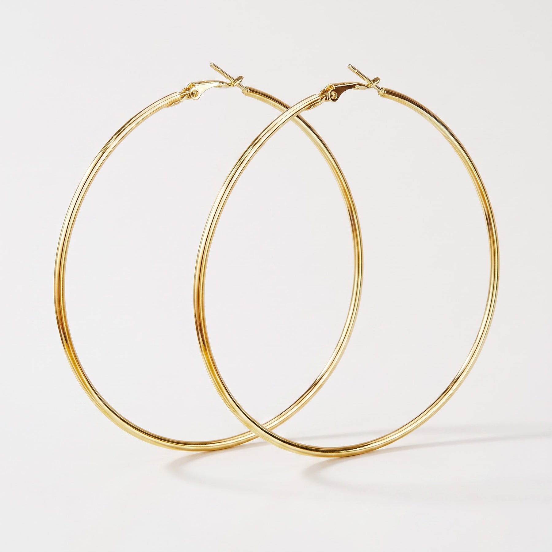 Oval Gold Hoop Earrings, Minimalist Dainty Hoops