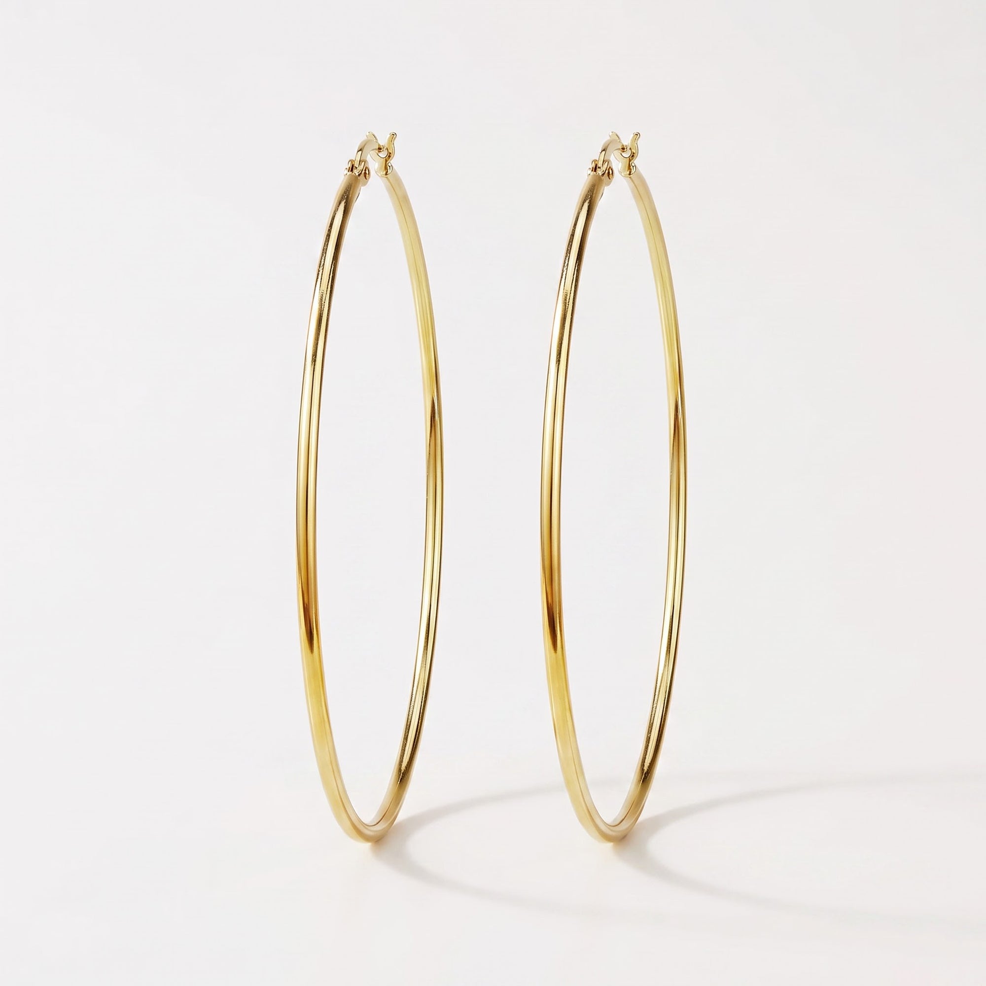Oval Gold Hoop Earrings, Minimalist Dainty Hoops