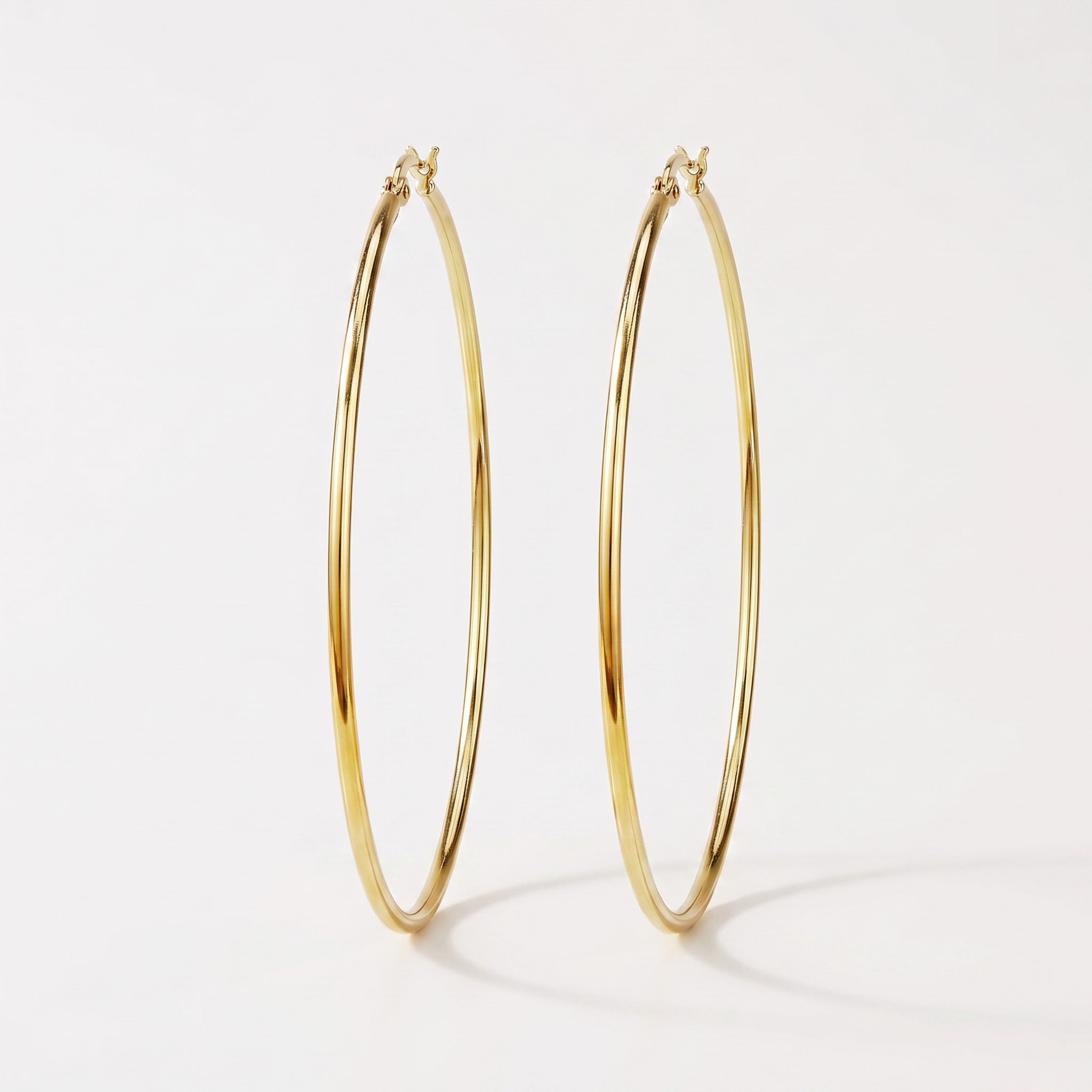 Oval Gold Hoop Earrings, Minimalist Dainty Hoops