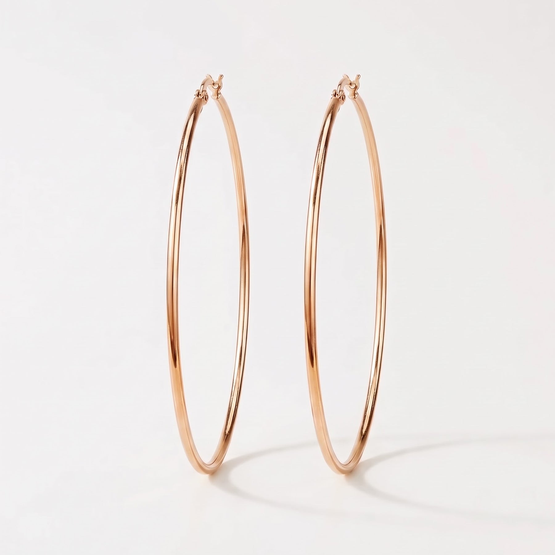 Oval Gold Hoop Earrings, Minimalist Dainty Hoops