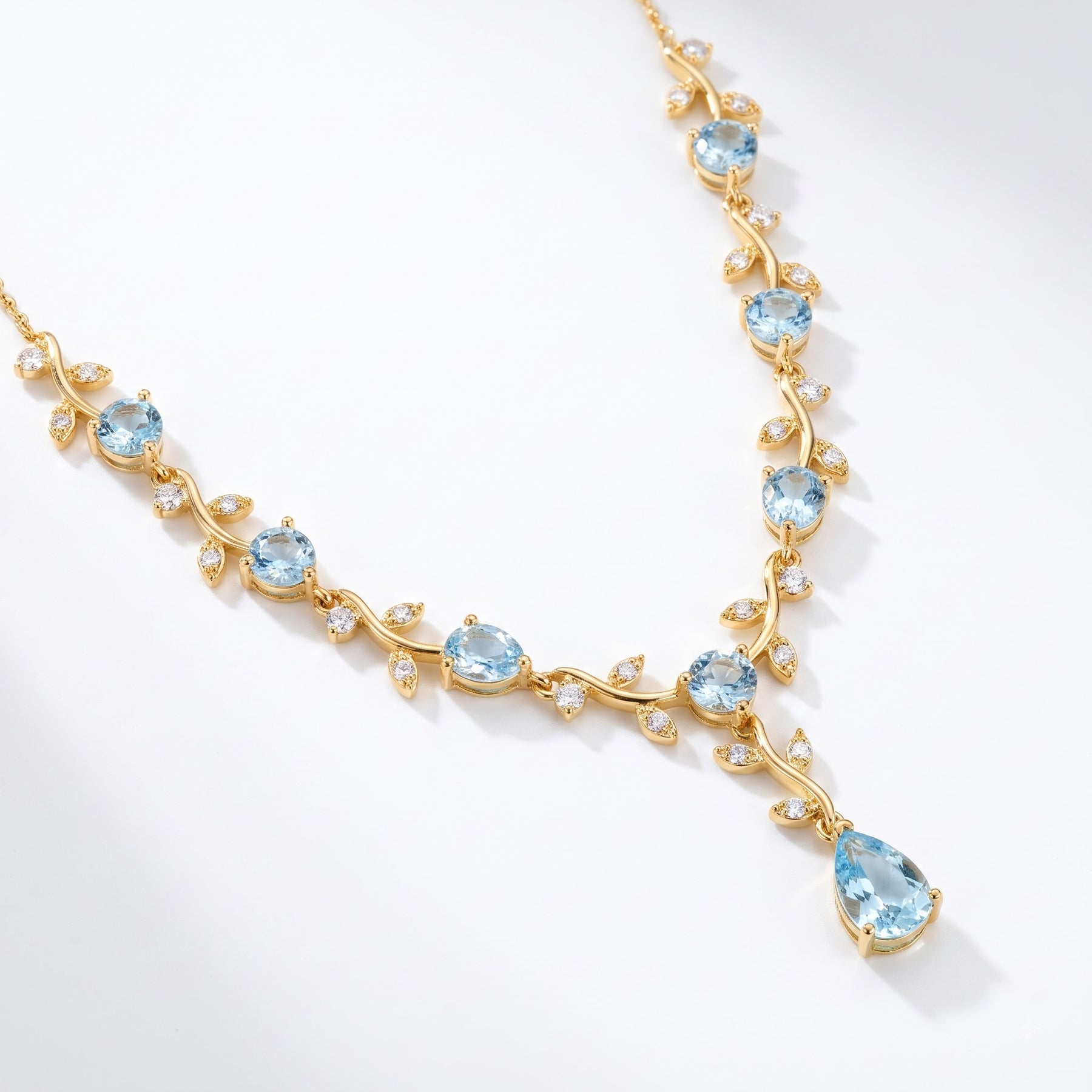 Aquamarine & Diamond Necklace