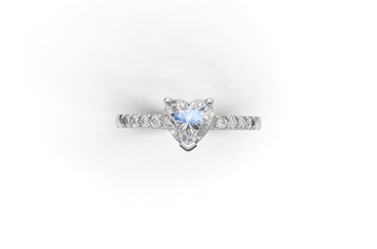 Sparkling Heart Solitaire Ring – Genuine 925 Sterling Silver & Clear CZ