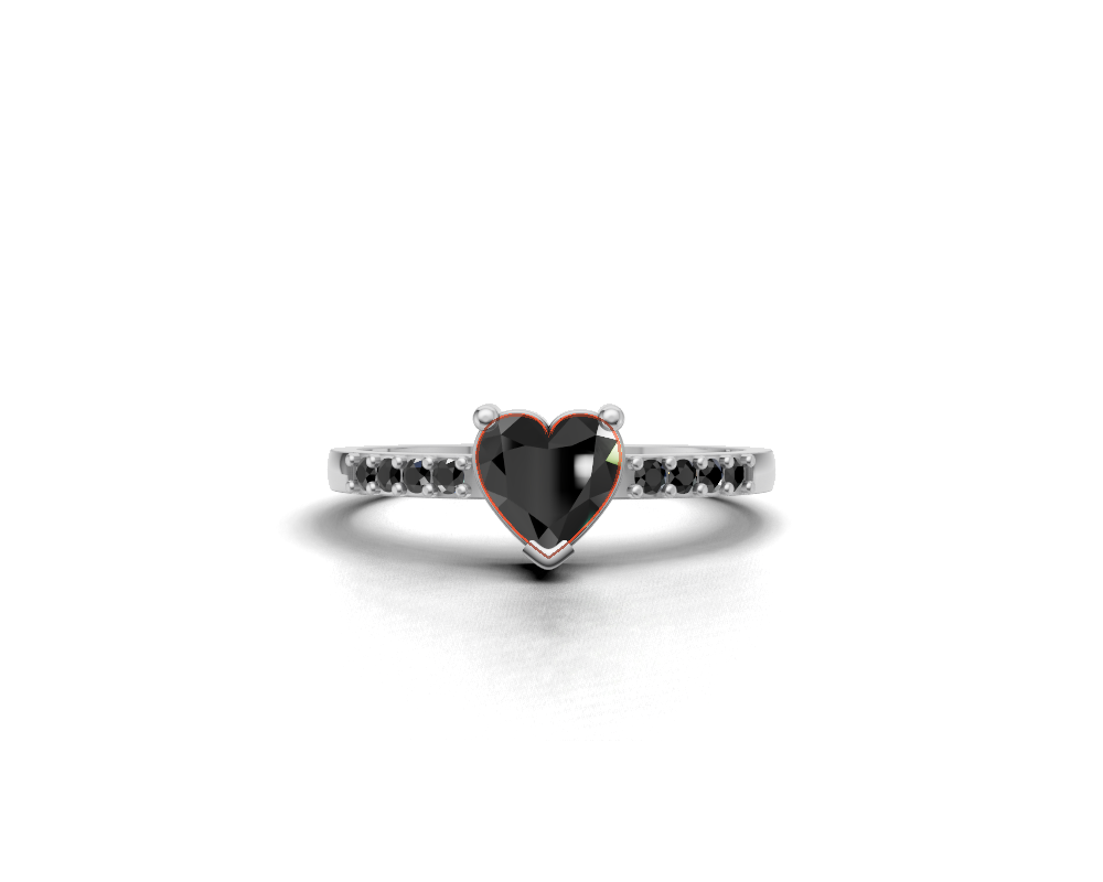 Sparkling Heart Solitaire Ring – Genuine 925 Sterling Silver & Clear CZ