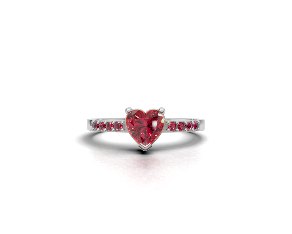 Sparkling Heart Solitaire Ring – Genuine 925 Sterling Silver & Clear CZ