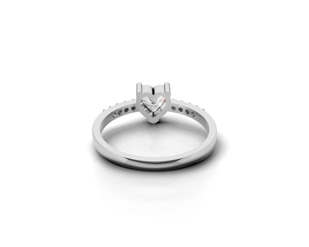 Sparkling Heart Solitaire Ring – Genuine 925 Sterling Silver & Clear CZ