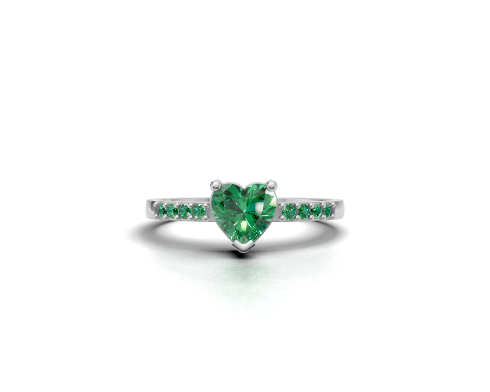 Sparkling Heart Solitaire Ring – Genuine 925 Sterling Silver & Clear CZ