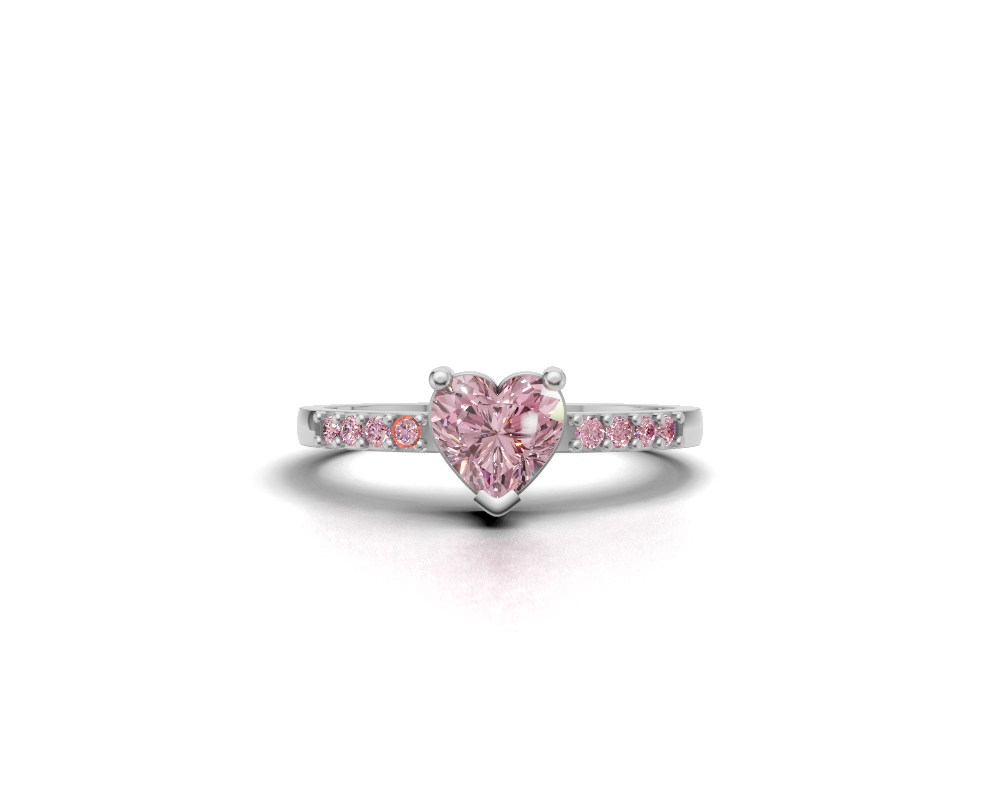 Sparkling Heart Solitaire Ring – Genuine 925 Sterling Silver & Clear CZ