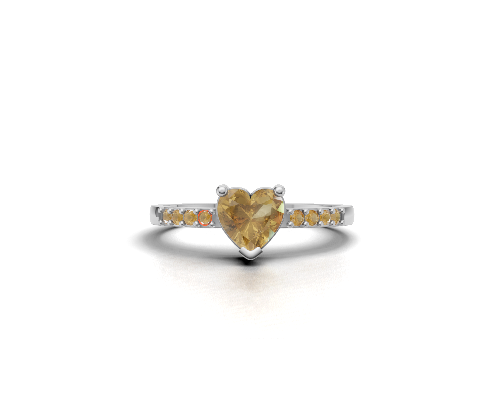 Sparkling Heart Solitaire Ring – Genuine 925 Sterling Silver & Clear CZ