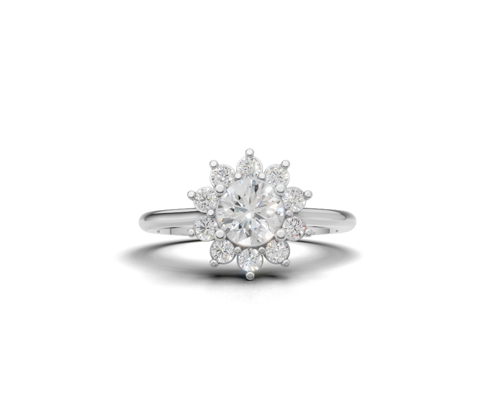 The Vintage Floral Halo Solitaire