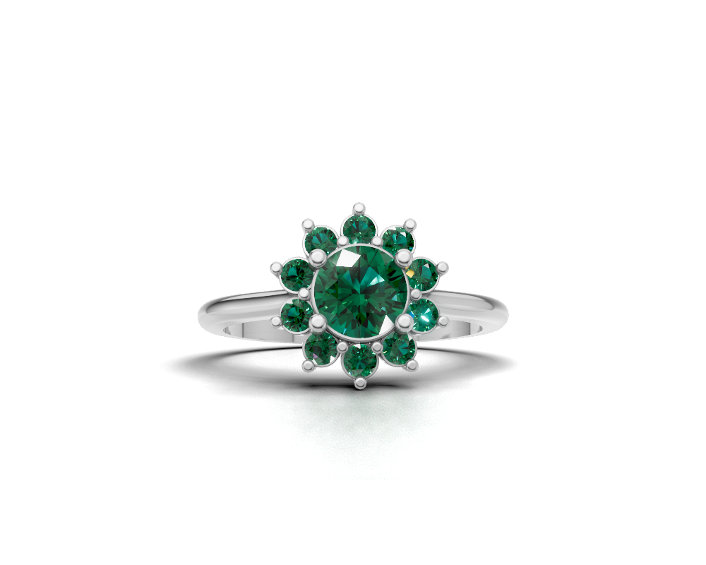 The Vintage Floral Halo Solitaire