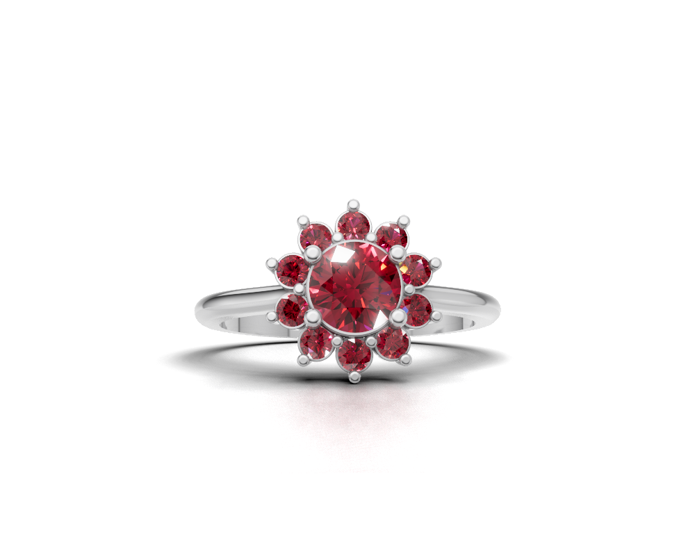 The Vintage Floral Halo Solitaire