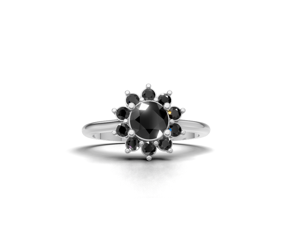 The Vintage Floral Halo Solitaire