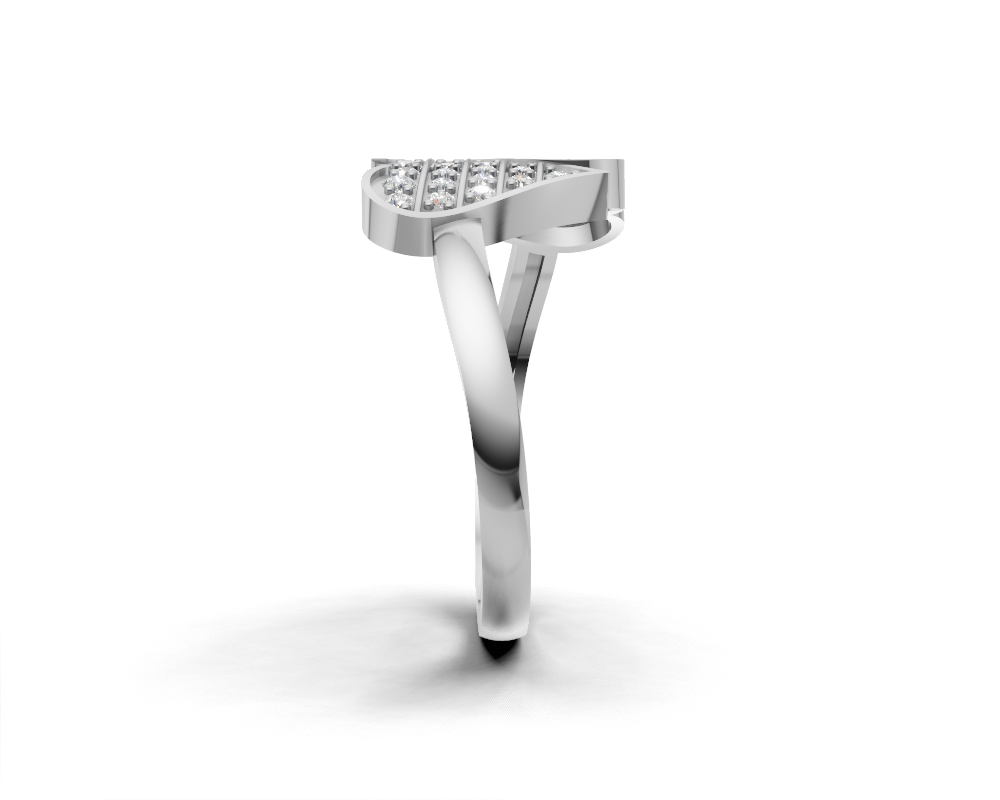 The Shimmering Duo-Heart Pavé Ring