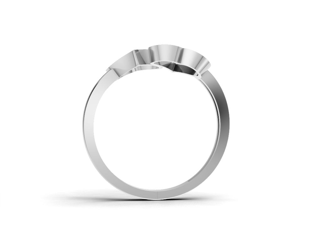 The Shimmering Duo-Heart Pavé Ring