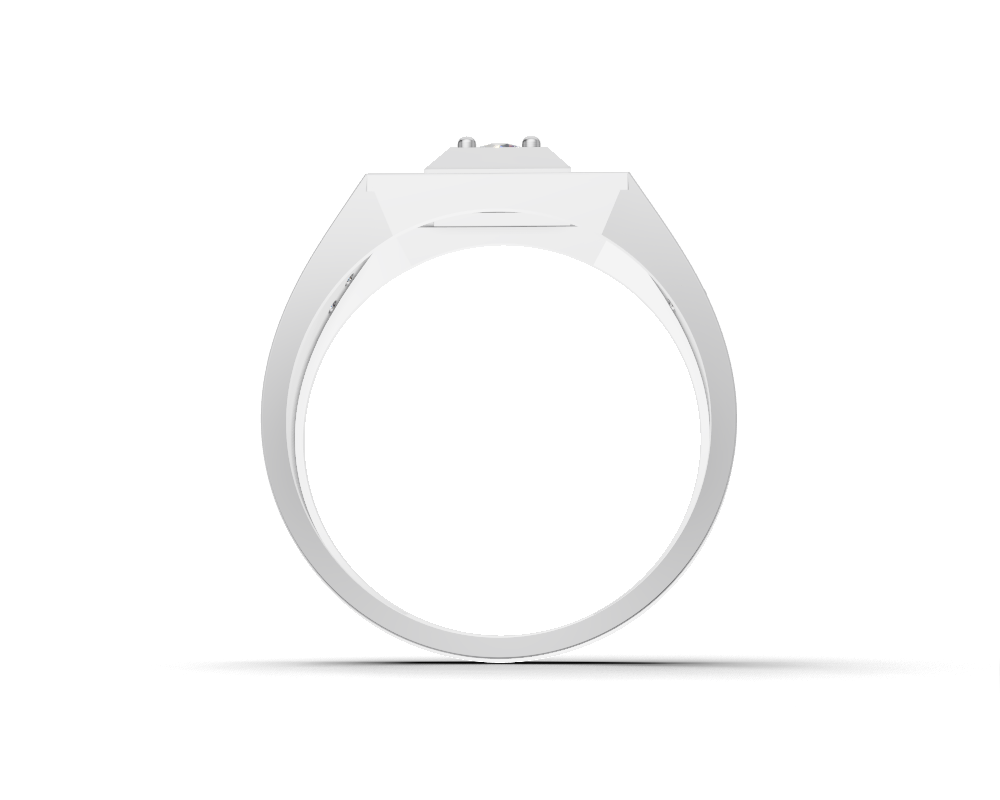 Silver Minimalist "Full Moon" Bezel Signet Ring