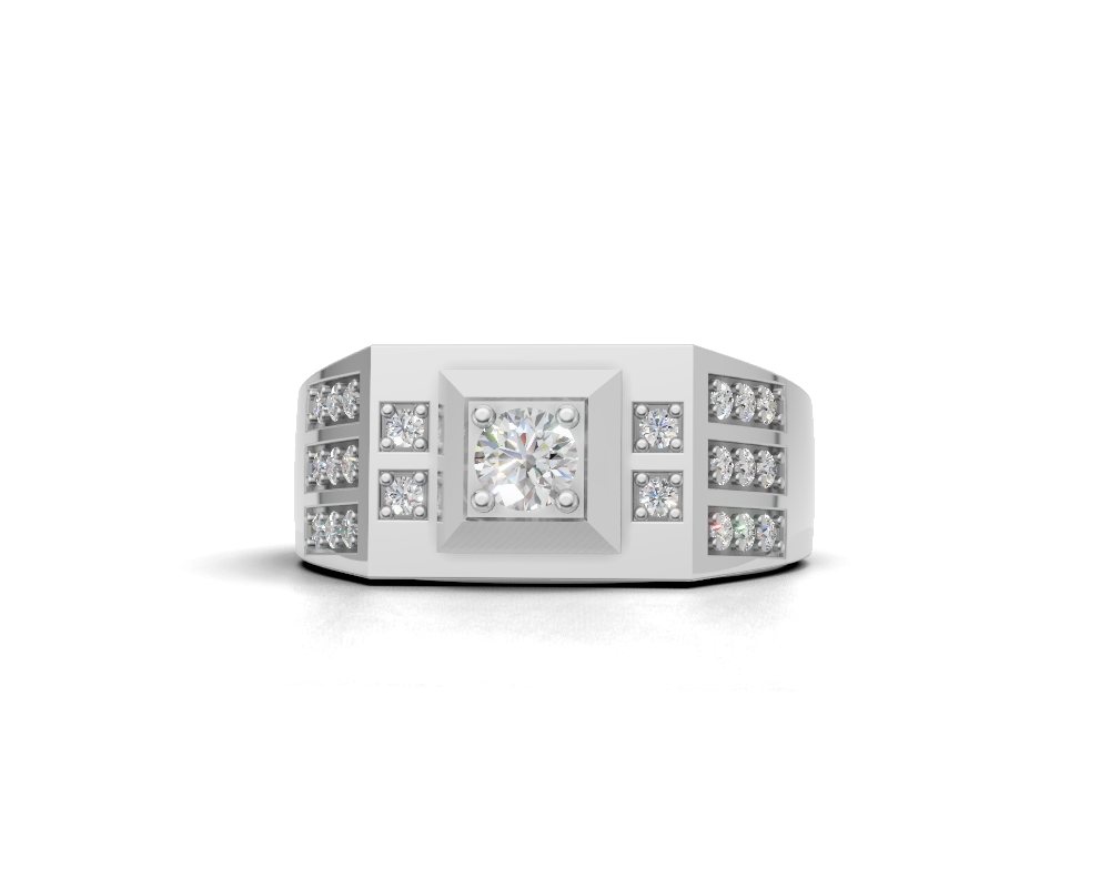 Silver Minimalist "Full Moon" Bezel Signet Ring