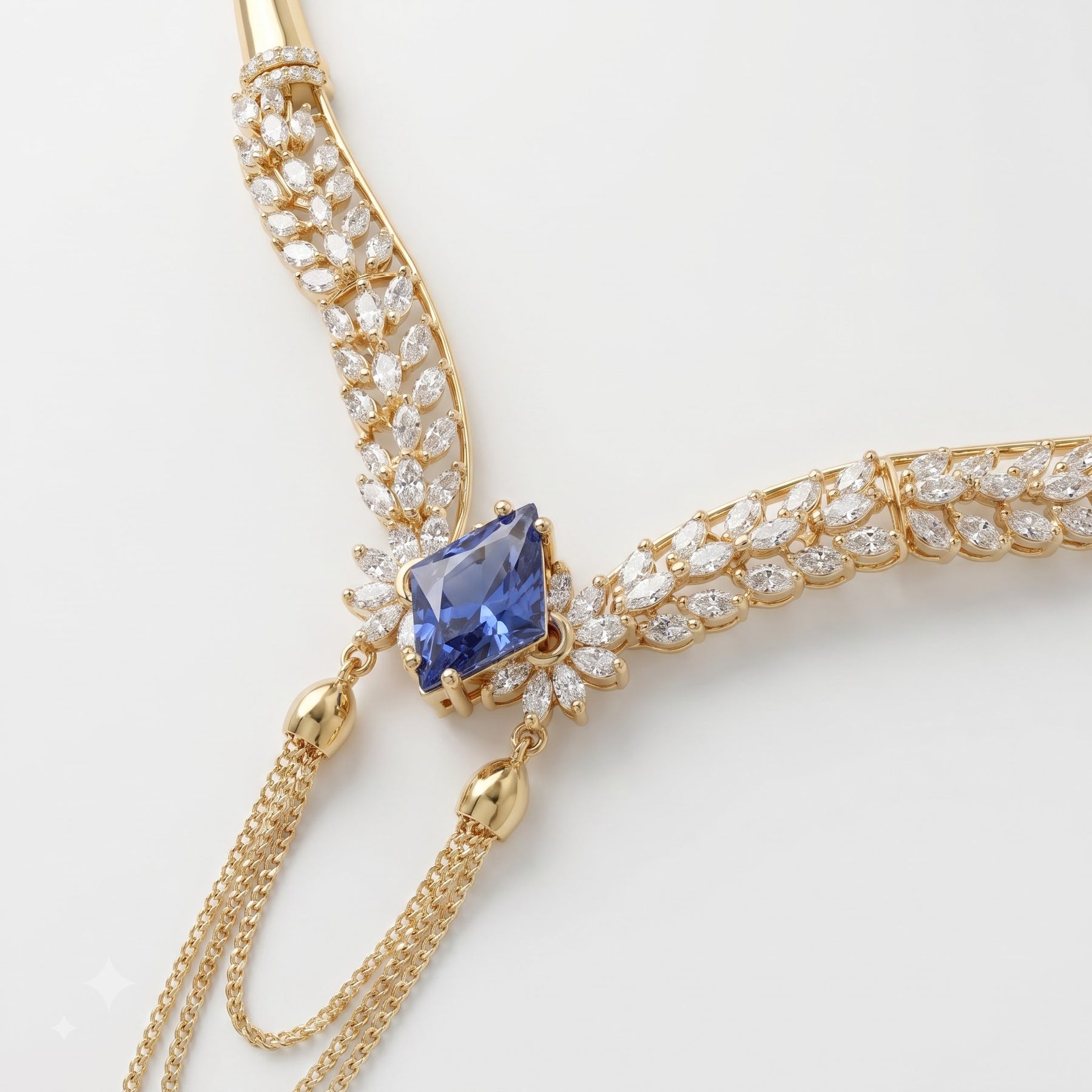 Blue Sapphire & Diamond Necklace