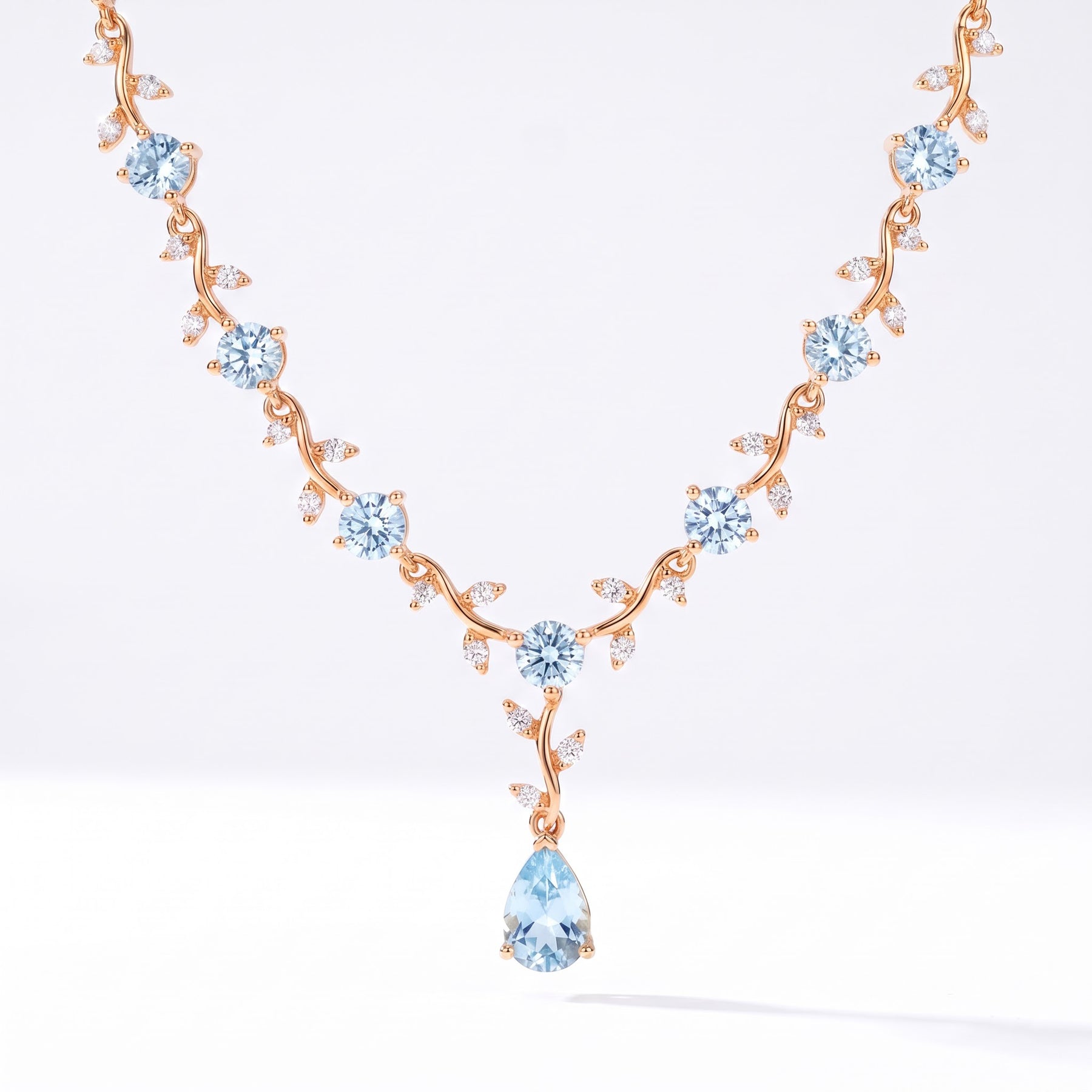 Aquamarine & Diamond Necklace