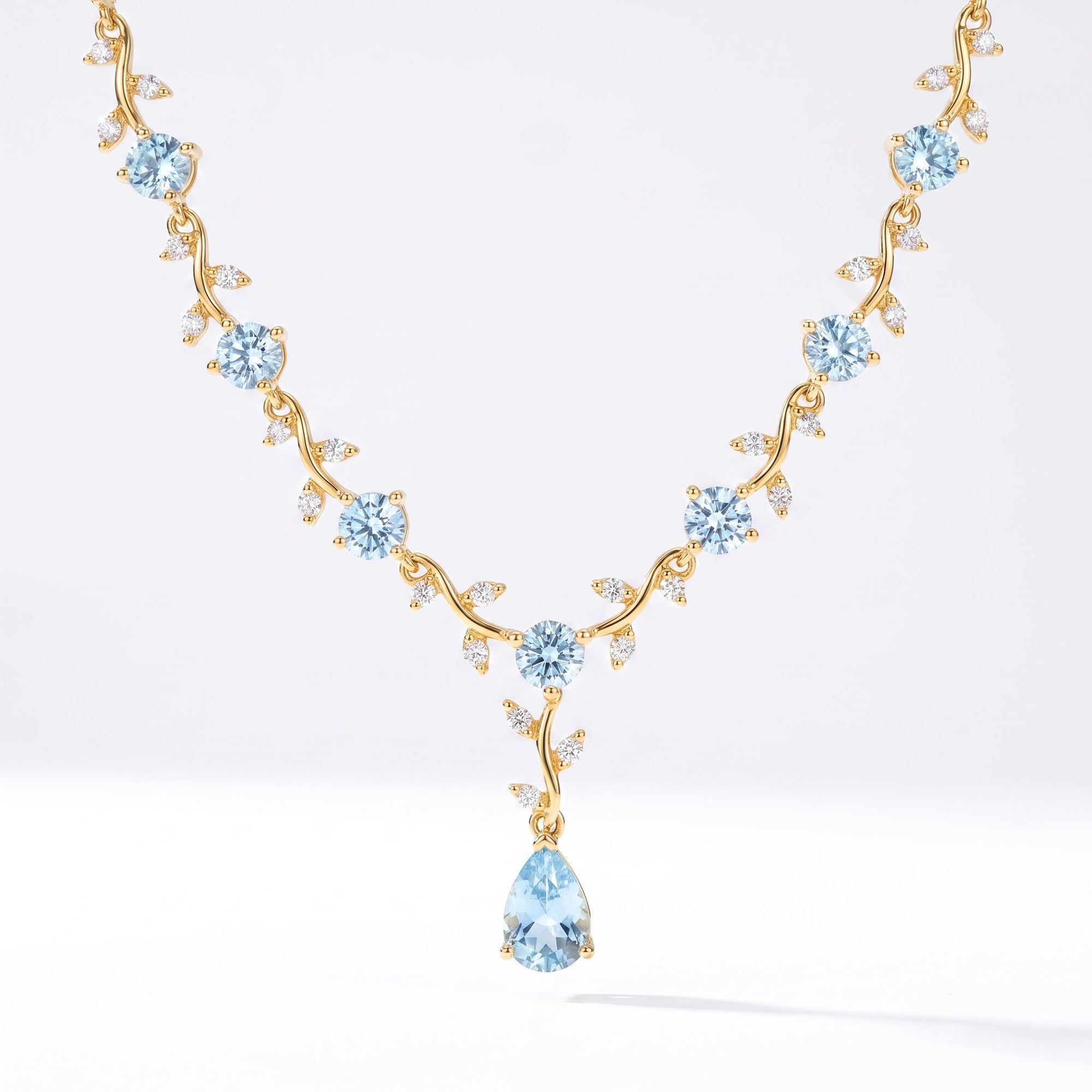 Aquamarine & Diamond Necklace