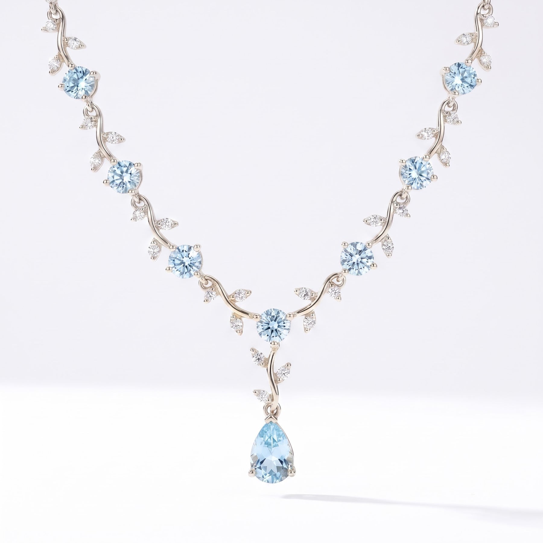 Aquamarine & Diamond Necklace