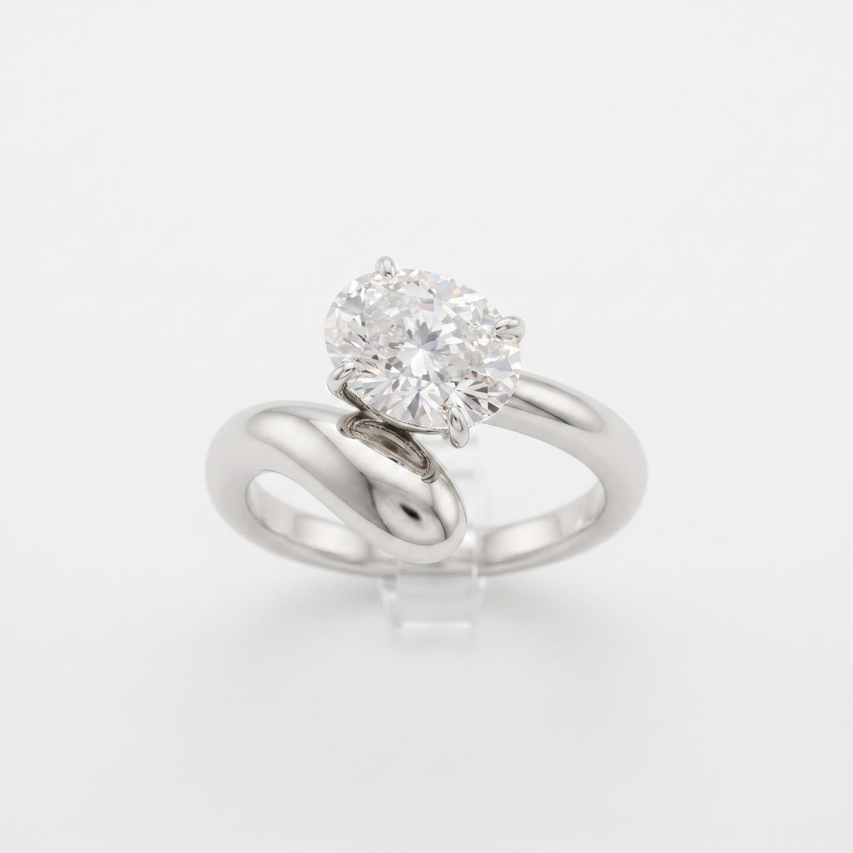 Twist Band Oval Lab-Grown Diamond Solitaire Ring