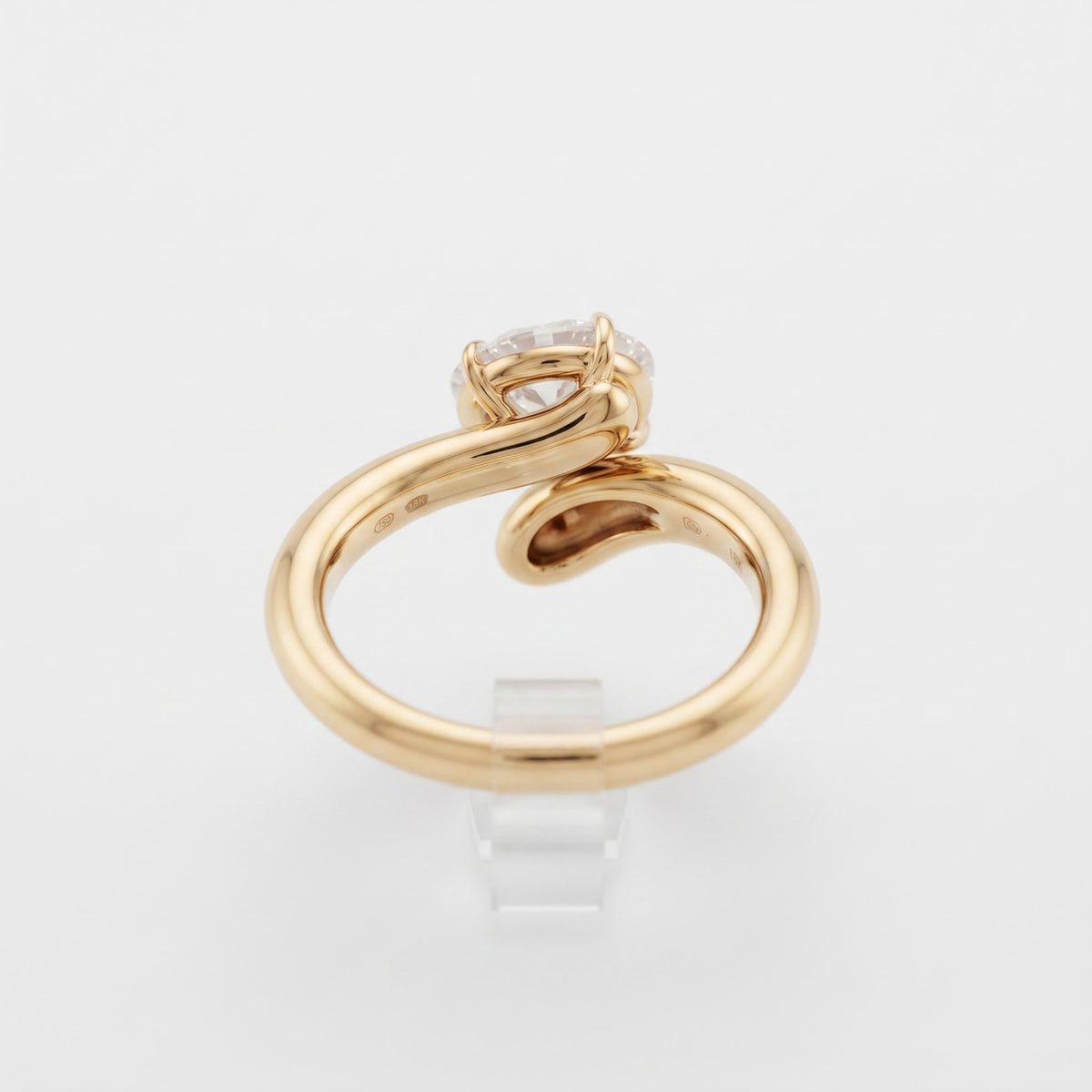 Twist Band Oval Lab-Grown Diamond Solitaire Ring