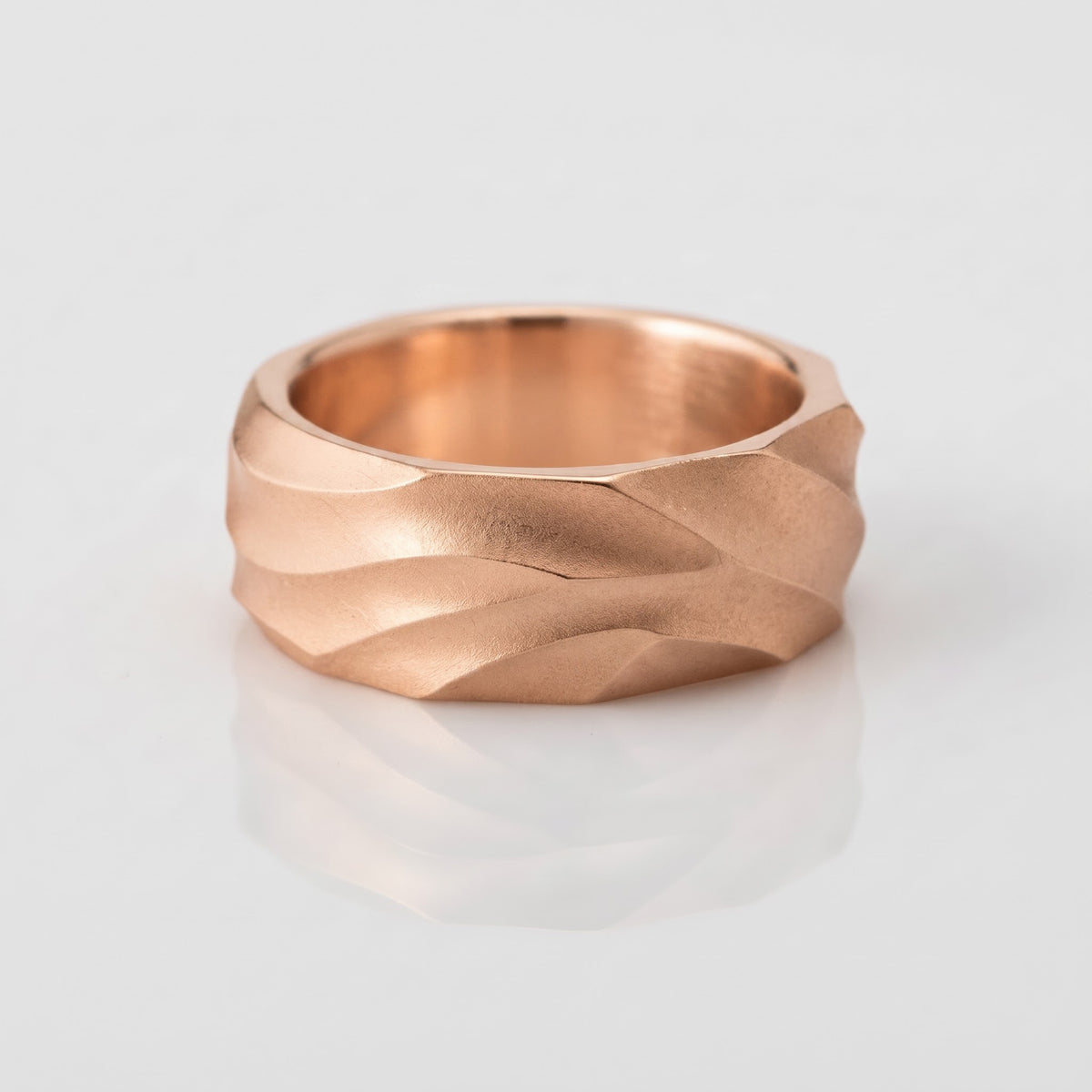 Metal Sculptural Gold Band Men'sRing