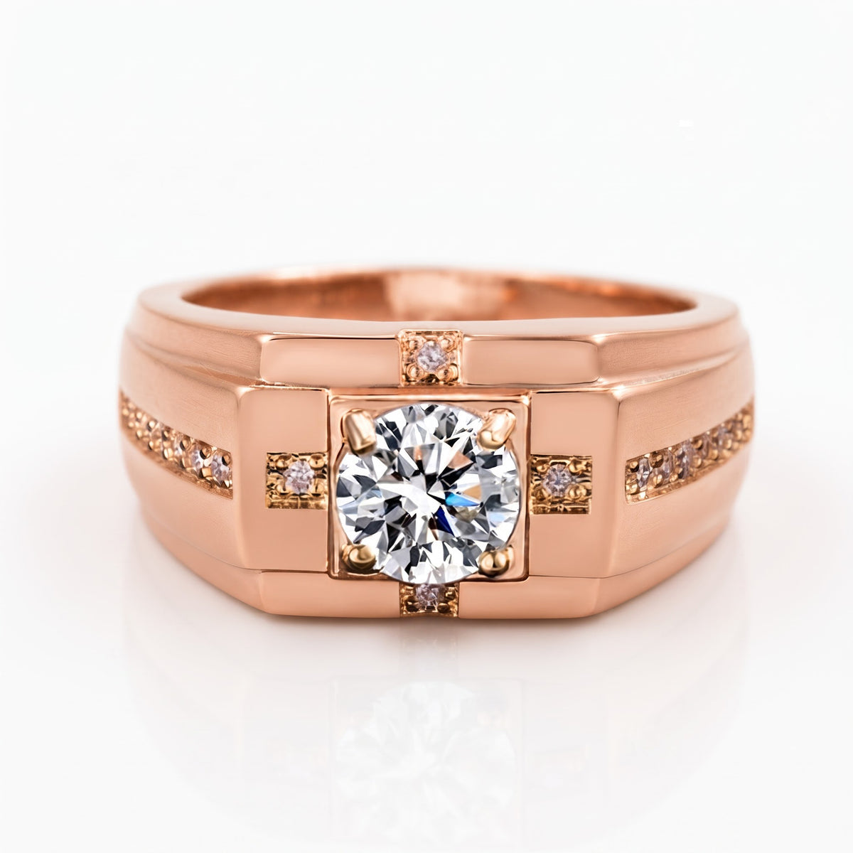 Round Cut Diamond Men's Ring