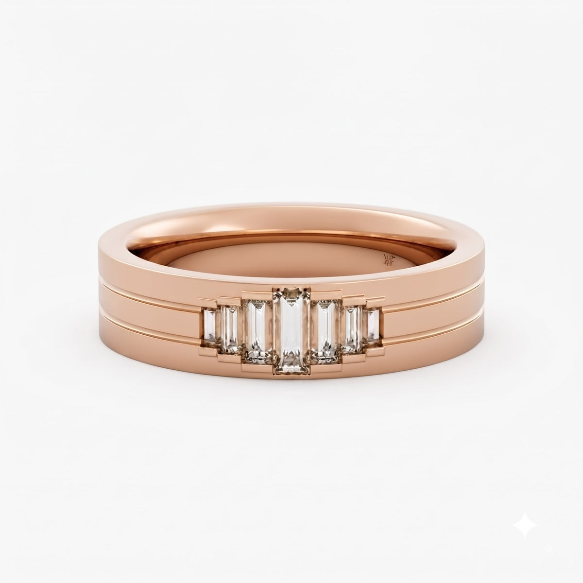 Baguette Cut Lab Diamond Wedding Band | Art Deco Diamond Band