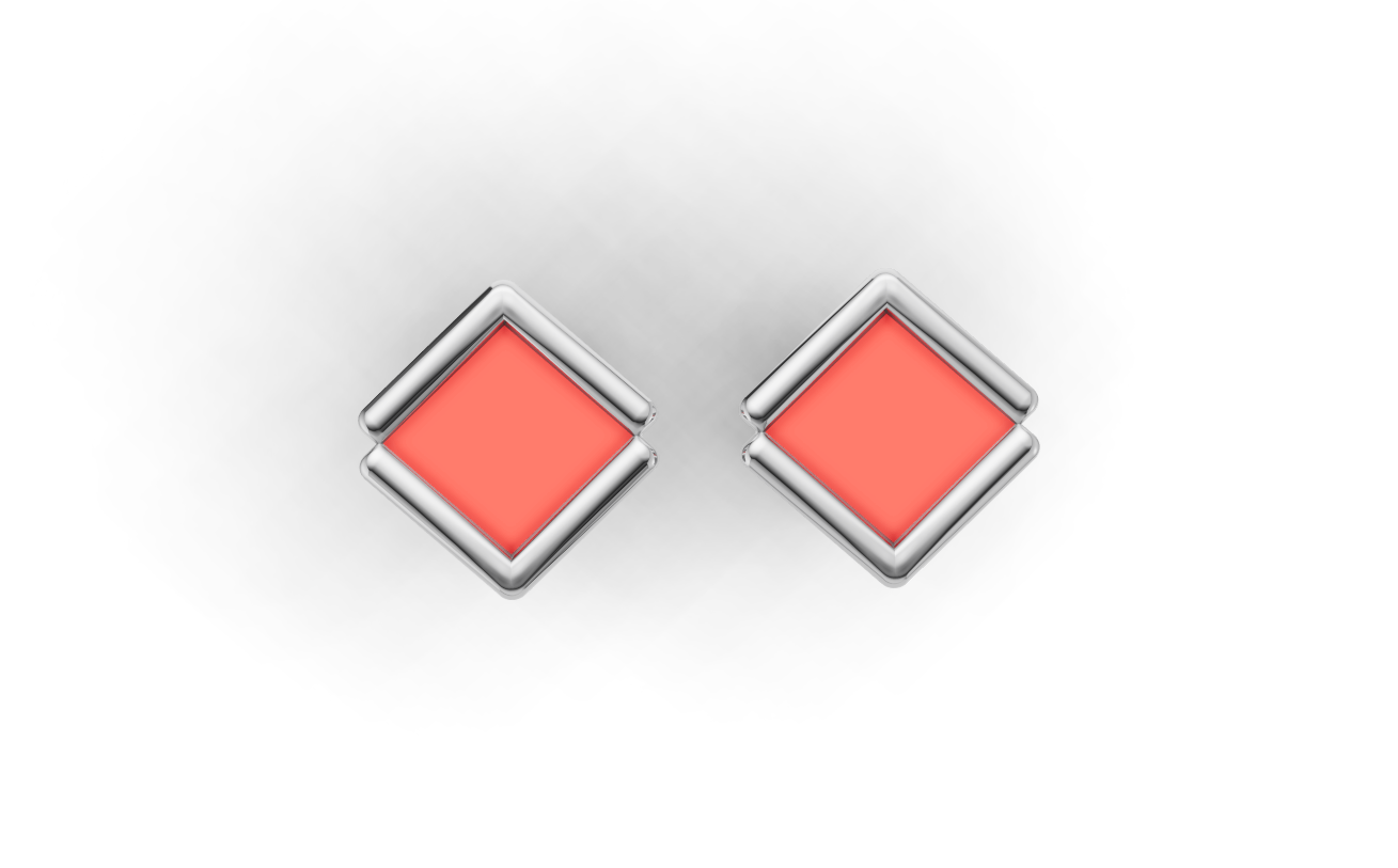 Elegant Square Shape Enamel Earrings