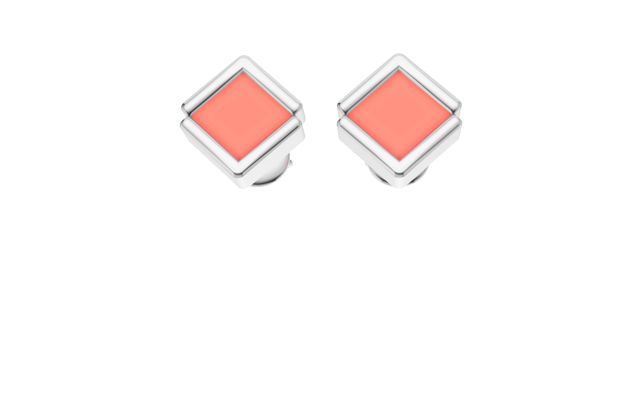Elegant Square Shape Enamel Earrings