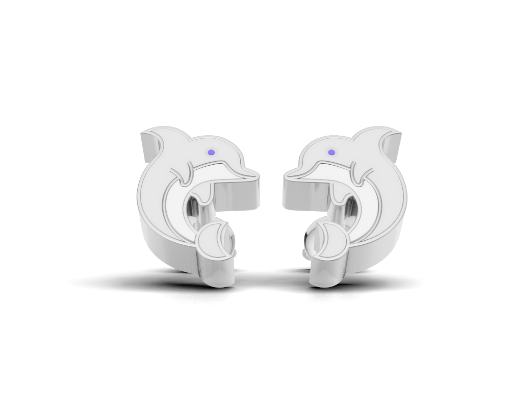 Minimalist Dolphin Shape Stud Earrings