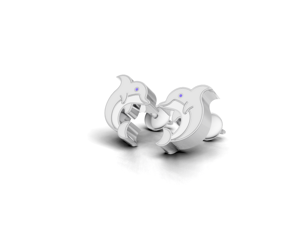 Minimalist Dolphin Shape Stud Earrings