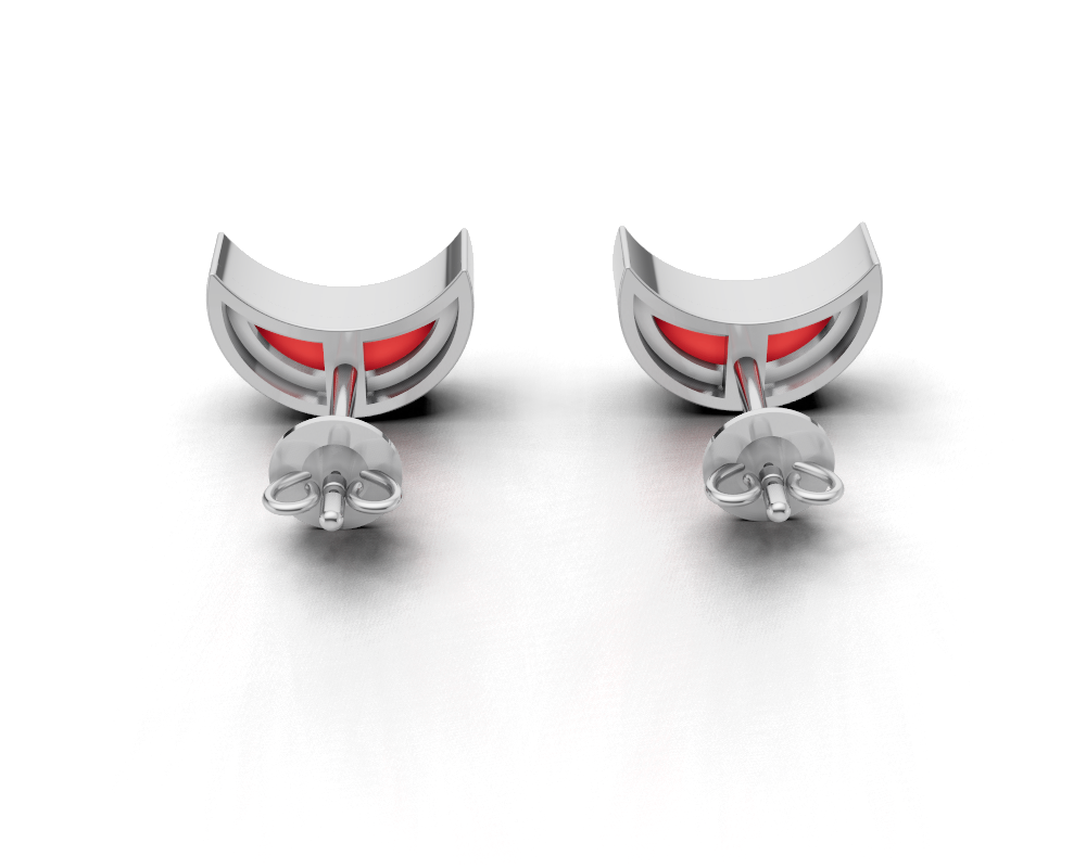 Trendy Crescent Moon Design Stud Earrings