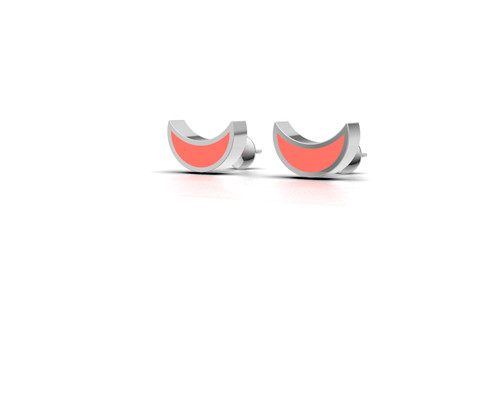 Trendy Crescent Moon Design Stud Earrings