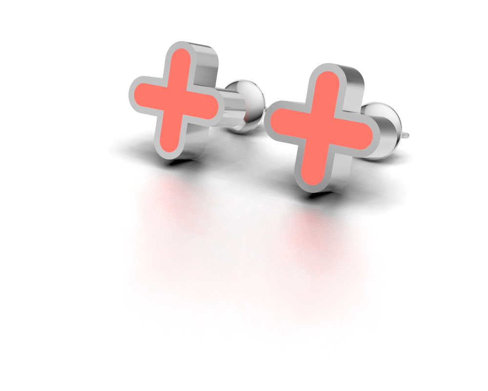 Minimalist Plus Shape Cross Design Stud Earrings