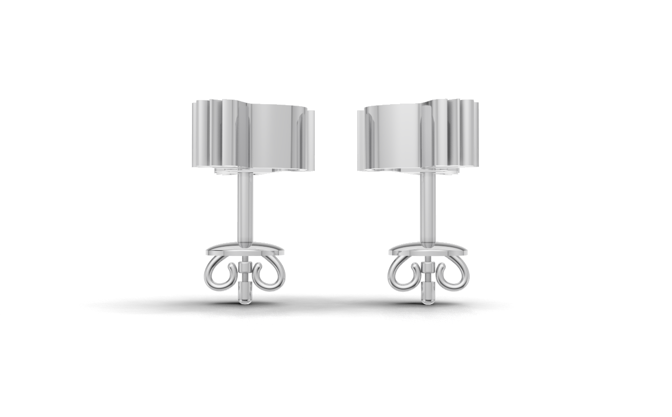 Minimalist Coral Dove Bird Stud Earrings in Silver