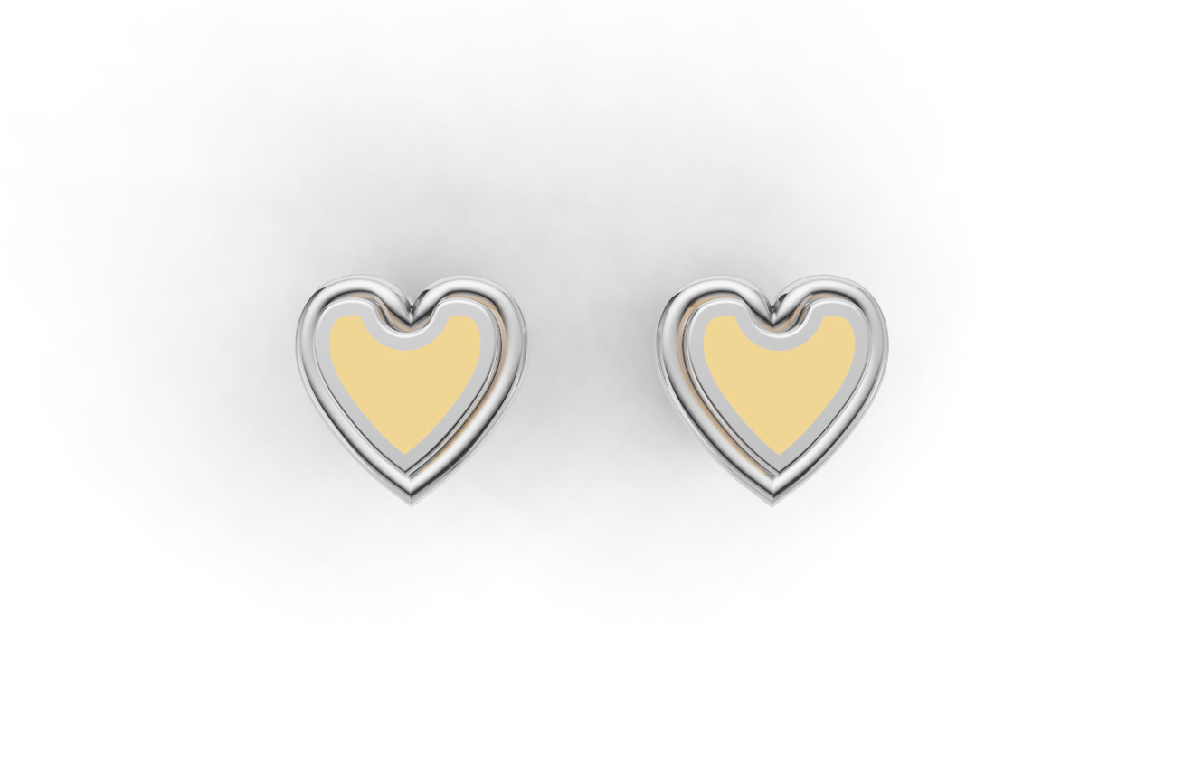 Minimalist Love Heart Design Stud Earrings