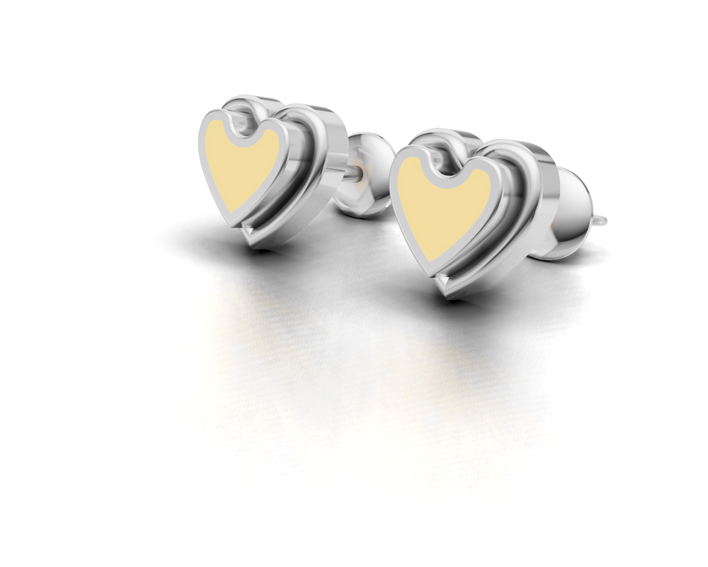 Minimalist Love Heart Design Stud Earrings