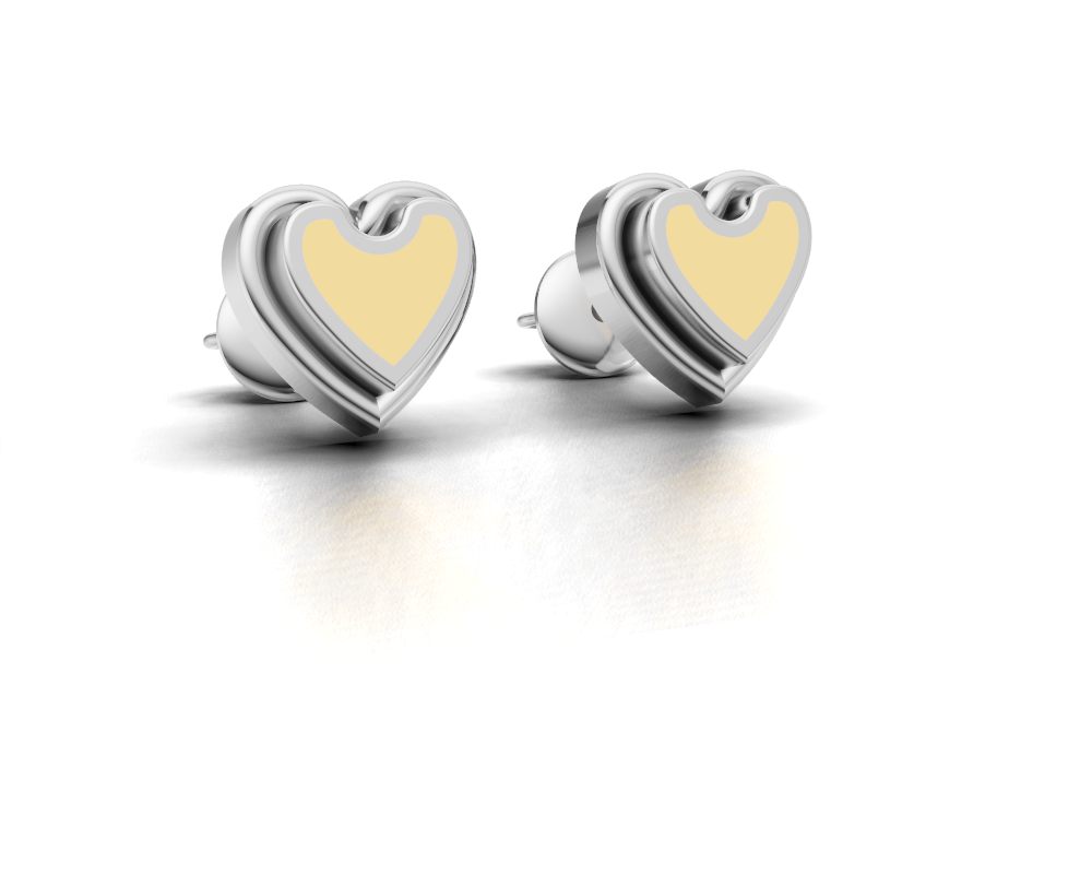Minimalist Love Heart Design Stud Earrings