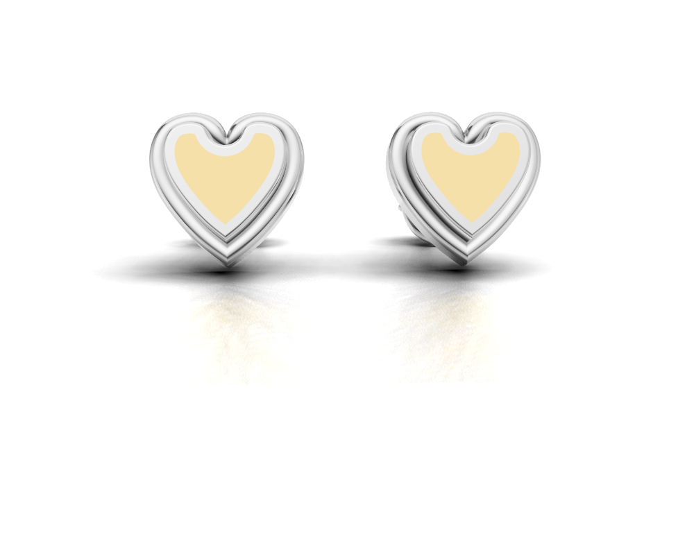 Minimalist Love Heart Design Stud Earrings